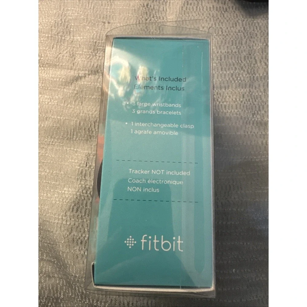 Fitbit Flex 3-Piece Wristbands NIB Navy Teal Red Size L